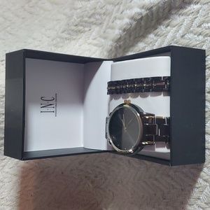 INC International Concepts Men's Two-Tone Watch & Bracelet 42mm Gift Set